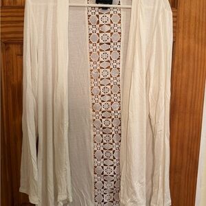 AB Studio Ivory Cardigan with Intricate Lace